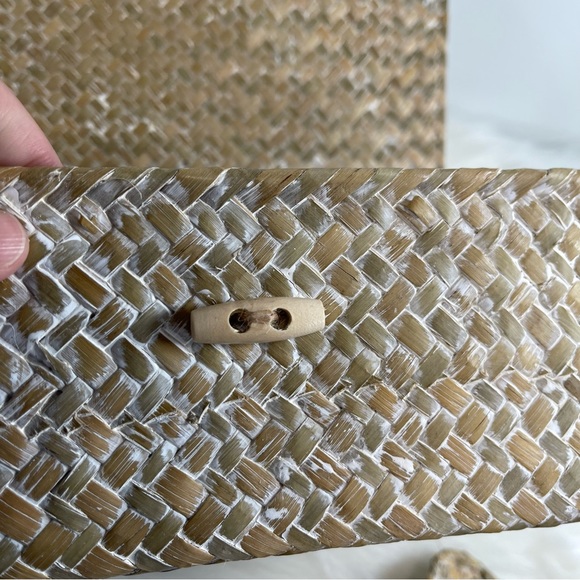 Brand New 2pcs Seagrass Storage Basket Set, Shelf Basket/White - Picture 5 of 11